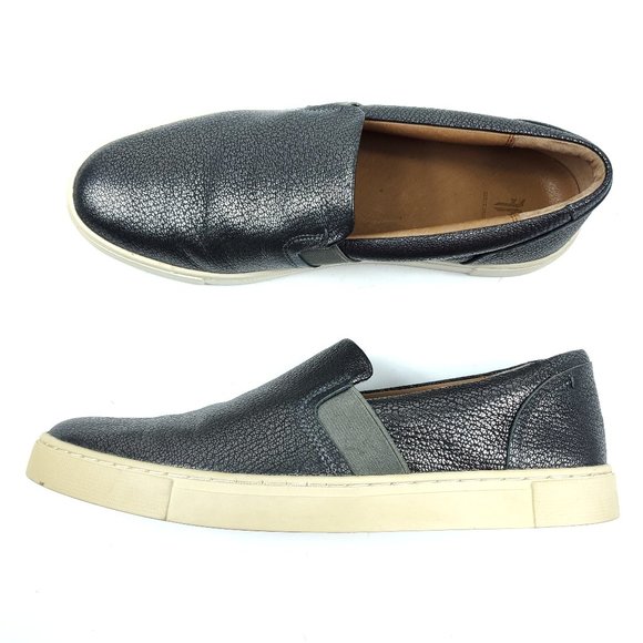 Frye Shoes - Frye Charcoal Silver Metallic Ivy Sneakers